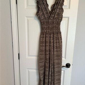 Max Studio Textured Brown Maxi Dress